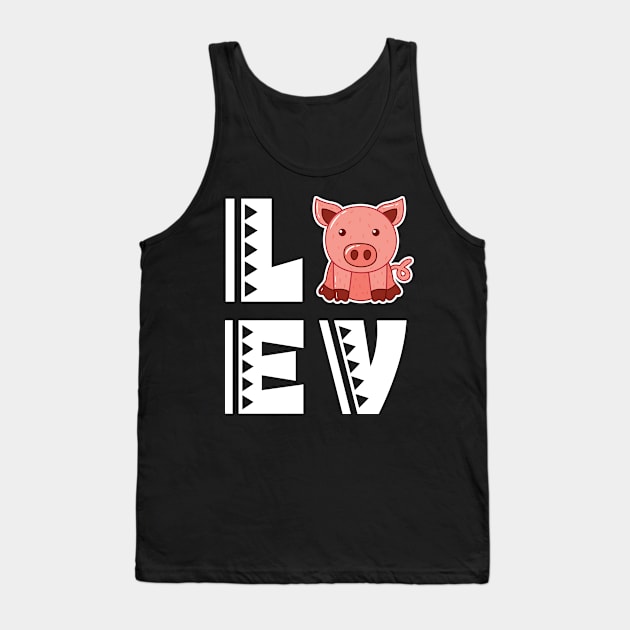 Cute love pig t shirt funny pig lover gifts for kids Tank Top by franzaled